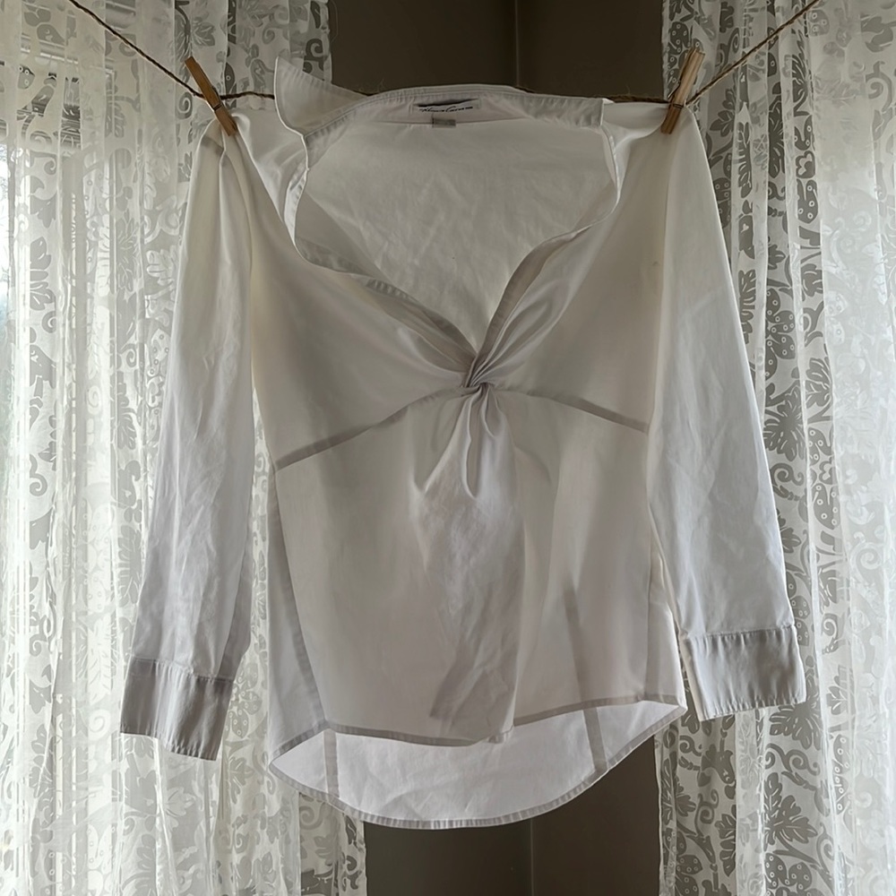 White Twist Nexkline Blouse